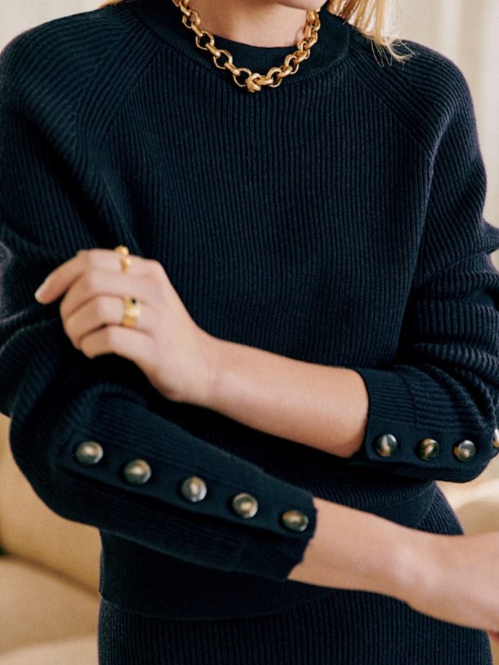 Sezane Sami sweater navy size S